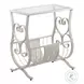 Antique White Metal Magazine Table