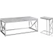 Grey Cement And Chrome Metal Coffee Table
