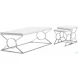 Glossy White and Chrome Metal Coffee Table