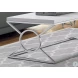 Glossy White and Chrome Metal Coffee Table