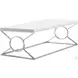 Glossy White and Chrome Metal Coffee Table