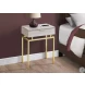 Beige Marble and Gold 24" Accent Table