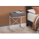 Dark Taupe and Chrome Metal 24" Storage Accent Table