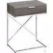 Dark Taupe and Chrome Metal 24" Storage Accent Table