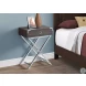 Dark Taupe and Chrome Metal 24" Accent Table
