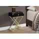 Cappuccino and Gold Metal 24" Accent Table