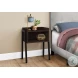 3593 Espresso And Black 23" Accent Table