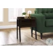 3593 Espresso And Black 23" Accent Table