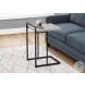 3631 Grey And Black Metal 25" C Shaped Accent Table