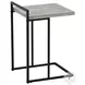 3631 Grey And Black Metal 25" C Shaped Accent Table