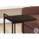 3635 Espresso And Black Metal 25" C Shaped Accent Table