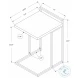 3635 Espresso And Black Metal 25" C Shaped Accent Table