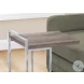 3638 Dark Taupe And Chrome Metal 25" C Shaped Accent Table