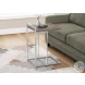 3638 Dark Taupe And Chrome Metal 25" C Shaped Accent Table