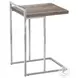 3638 Dark Taupe And Chrome Metal 25" C Shaped Accent Table