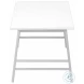 3790 White And Silver 40" Coffee Table