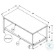 3800 White And Silver 40" Coffee Table