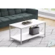 3800 White And Silver 40" Coffee Table