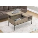 3806 Dark Taupe And Black Metal 42" Rectangular Coffee Table