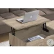 3806 Dark Taupe And Black Metal 42" Rectangular Coffee Table