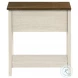 3962 White and Espresso 1 Drawer Accent Table