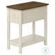 3962 White and Espresso 1 Drawer Accent Table