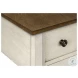 3962 White and Espresso 1 Drawer Accent Table