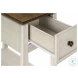3962 White and Espresso 1 Drawer Accent Table