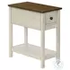 3962 White and Espresso 1 Drawer Accent Table