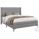 6040Q Grey Upholstered Queen Panel Bed
