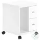 White Hollow-Core 2 Drawer Castors Computer Stand