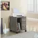 Dark Taupe Reclaimed-Look 2 Drawer Castor Computer Stand