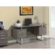 Dark Taupe Silver Metal Office Desk