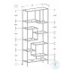 Silver Tempered Glass 72" Bookcase