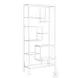 7159 White Tempered Glass 72" Bookcase