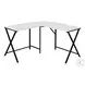 7195 White And Black 55" L Shaped Desk