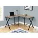 7197 Dark Taupe And Black 55" L Shaped Desk