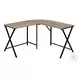 7197 Dark Taupe And Black 55" L Shaped Desk