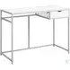 42" White And Silver Metal Computer Desk