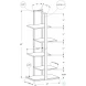 7233 60" White And Silver Metal Bookcase