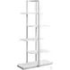 7233 60" White And Silver Metal Bookcase