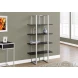 7239 60" Cappuccino And Silver Metal Bookcase