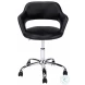 Black and Chrome Metal Swivel Office Chair