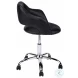 Black and Chrome Metal Swivel Office Chair