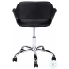 Black and Chrome Metal Swivel Office Chair