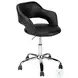 Black and Chrome Metal Swivel Office Chair