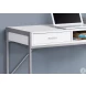 White and Silver Metal 2 Drawer 48" Computer Desk