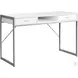 White and Silver Metal 2 Drawer 48" Computer Desk