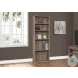 7468 Dark Taupe 5 Shelves 72" Bookcase
