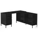 7493 Black L Shape 60" Computer Desk